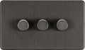 Knightsbridge MLA Screwless SF2193SB 3G 2-way 10-200W (5-150W LED) Intelligent dimmer - Smoked Bronze