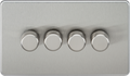 Knightsbridge MLA Screwless SF2194BC 4G 2-way 10-200W (5-150W LED) Intelligent dimmer - Brushed Chrome