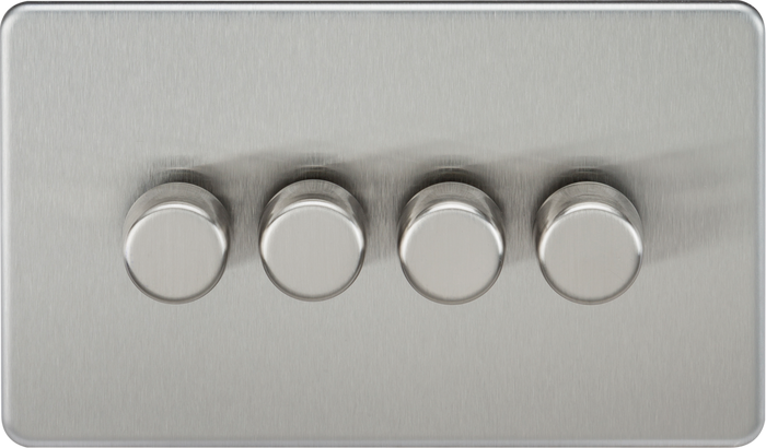 Knightsbridge MLA Screwless SF2194BC 4G 2-way 10-200W (5-150W LED) Intelligent dimmer - Brushed Chrome