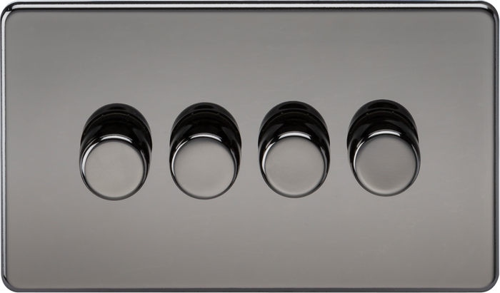 Knightsbridge MLA Screwless SF2194BN 4G 2-way 10-200W (5-150W LED) Intelligent dimmer - Black Nickel