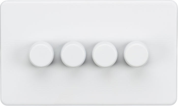 Knightsbridge MLA Screwless SF2194MW 4G 2-way 10-200W (5-150W LED) Intelligent dimmer - Matt White