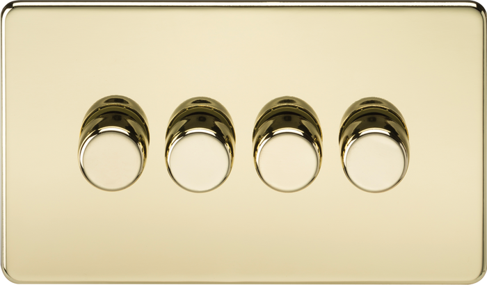 Knightsbridge MLA Screwless SF2194PB 4G 2-way 10-200W (5-150W LED) Intelligent dimmer - Polished Brass