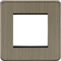 Knightsbridge MLA Screwless SF2GAB 2G Modular Faceplate - Antique Brass