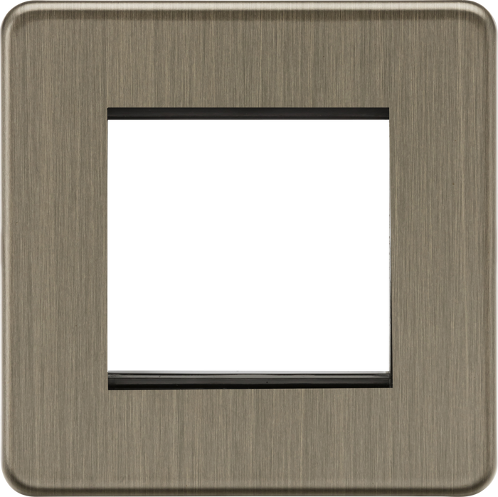 Knightsbridge MLA Screwless SF2GAB 2G Modular Faceplate - Antique Brass