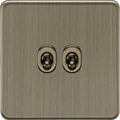 Knightsbridge MLA Screwless SF2TOGAB 10AX 2G 2-way Toggle Switch - Antique Brass