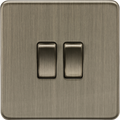 Knightsbridge MLA Screwless SF3000AB 10AX 2G 2-Way Switch - Antique Brass