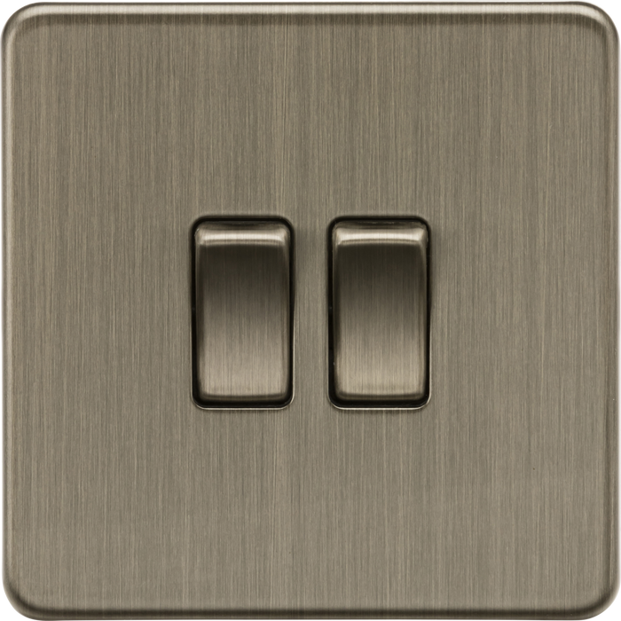 Knightsbridge MLA Screwless SF3000AB 10AX 2G 2-Way Switch - Antique Brass