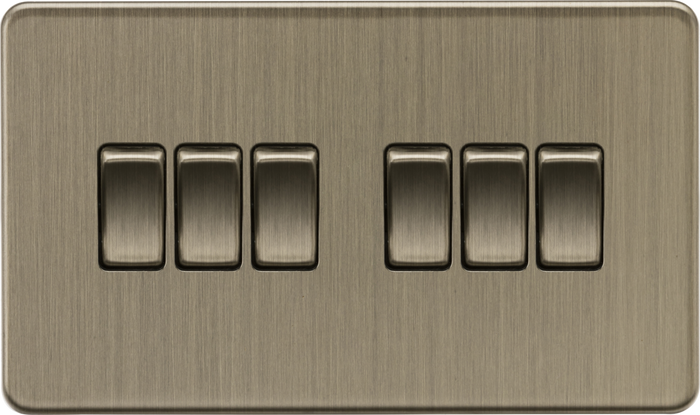 Knightsbridge MLA Screwless SF4200AB 10AX 6G 2-Way Switch - Antique Brass