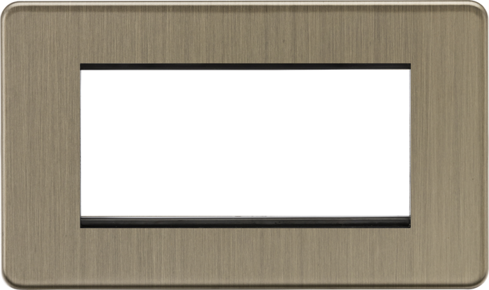 Knightsbridge MLA Screwless SF4GAB 4G Modular Faceplate - Antique Brass