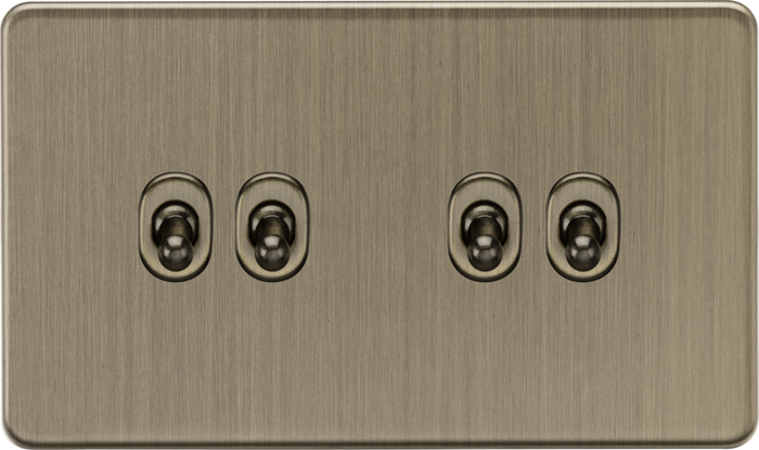Knightsbridge MLA Screwless SF4TOGAB 10AX 4G 2-way Toggle Switch - Antique Brass