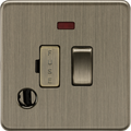 Knightsbridge MLA Screwless SF6300FAB 13A Switched Fused Spur with Neon and Flex Outlet - Antique Brass
