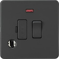Knightsbridge MLA Screwless SF6300FAT 13A Switched Fused Spur with Neon and Flex Outlet - Anthracite