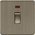 Knightsbridge MLA Screwless SF81MNAB 45A 1G DP switch with neon - Antique Brass