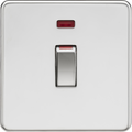Knightsbridge MLA Screwless SF81MNPC 45A DP Switch with Neon (1G size) - Polished Chrome