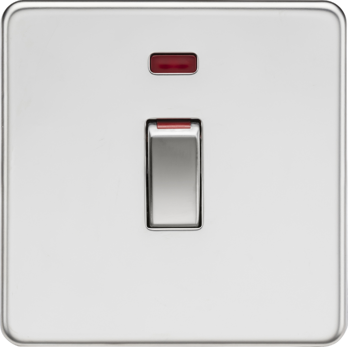 Knightsbridge MLA Screwless SF81MNPC 45A DP Switch with Neon (1G size) - Polished Chrome