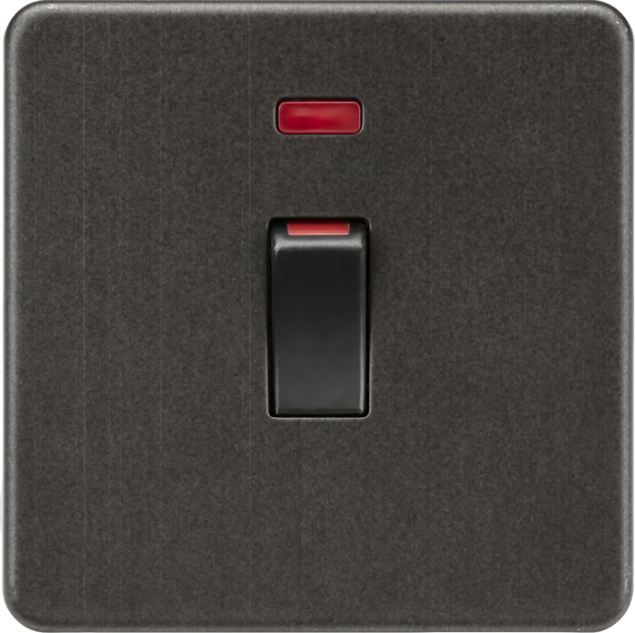 Knightsbridge MLA Screwless SF81MNSB 45A DP Switch with Neon (1G size) - Smoked Bronze