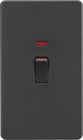Knightsbridge MLA Screwless SF82MNAT 45A DP Switch with Neon (2G size) - Anthracite