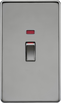 Knightsbridge MLA Screwless SF82MNBN 45A DP Switch with Neon (2G size) - Black Nickel