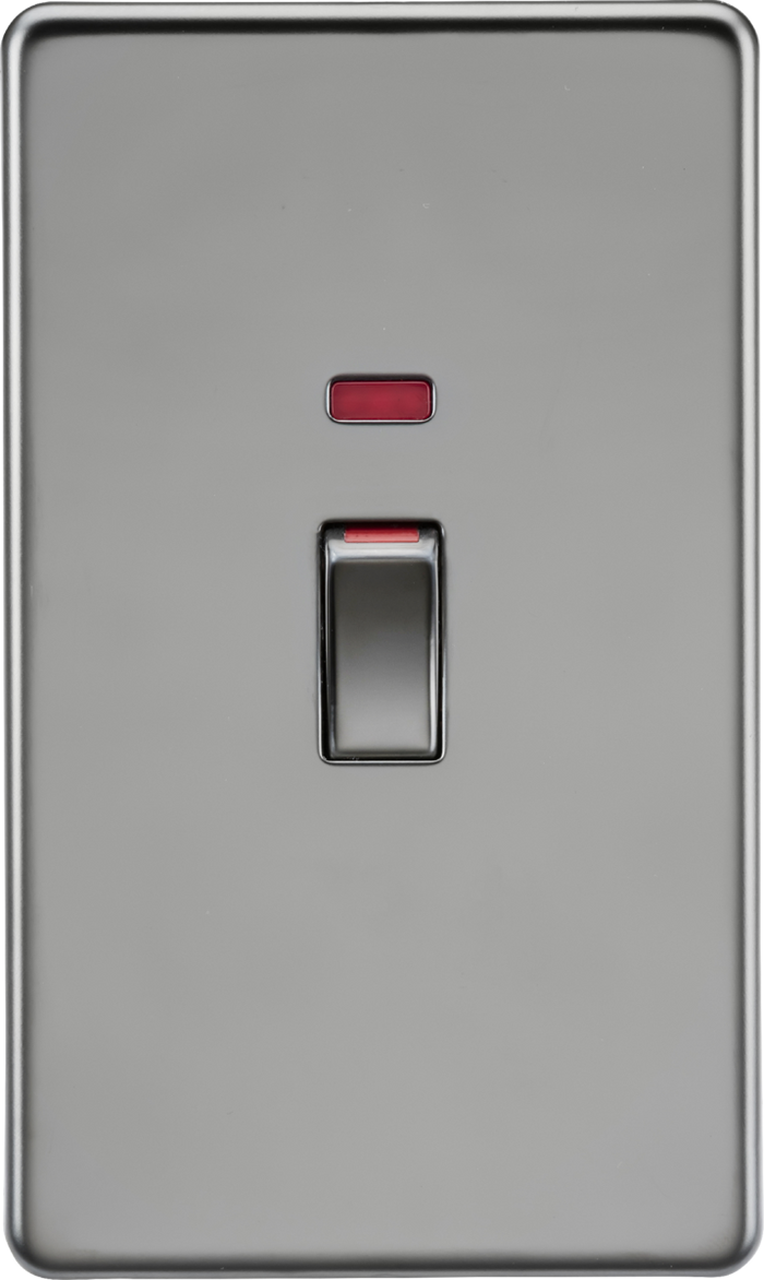 Knightsbridge MLA Screwless SF82MNBN 45A DP Switch with Neon (2G size) - Black Nickel