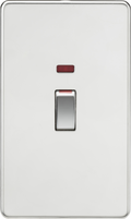 Knightsbridge MLA Screwless SF82MNPC 45A DP Switch with Neon (2G size) - Polished Chrome