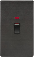 Knightsbridge MLA Screwless SF82MNSB 45A DP Switch with Neon (2G size) - Smoked Bronze