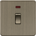 Knightsbridge MLA Screwless SF8341NAB 20A 1G DP Switch with Neon - Antique Brass
