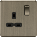 Knightsbridge MLA Screwless SFR7000AB 13A 1G DP Switched Socket - Antique Brass
