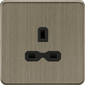 Knightsbridge MLA Screwless SFR7000UAB 13A 1G Unswitched Socket - Antique Brass