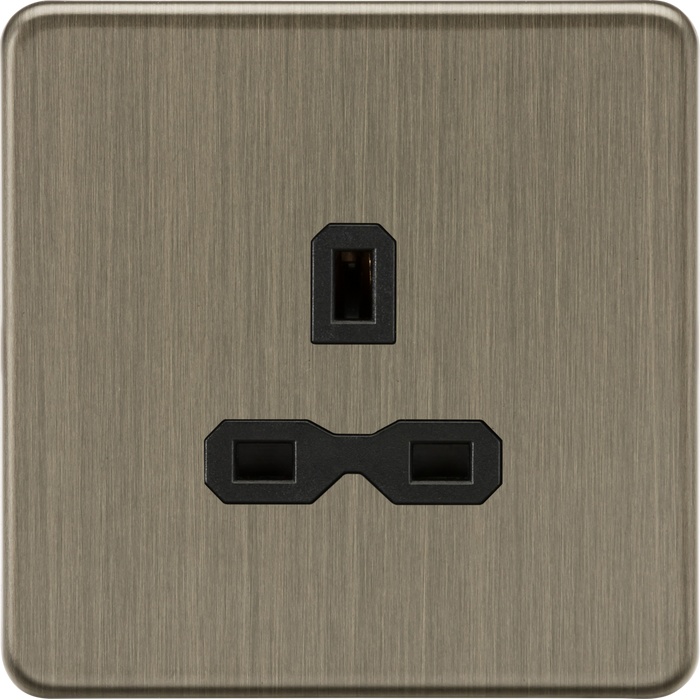 Knightsbridge MLA Screwless SFR7000UAB 13A 1G Unswitched Socket - Antique Brass