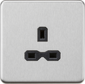 Knightsbridge MLA Screwless SFR7000UBC 13A 1G Unswitched Socket - Brushed Chrome with Black Insert