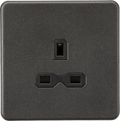 Knightsbridge MLA Screwless SFR7000USB 13A 1G Unswitched Socket -Smoked Bronze with Black Insert