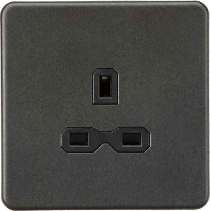 Knightsbridge MLA Screwless SFR7000USB 13A 1G Unswitched Socket -Smoked Bronze with Black Insert