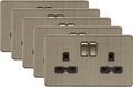 Knightsbridge MLA Screwless SFR9000AB 13A 2G DP Switched Socket - Antique Brass - Pack of 5