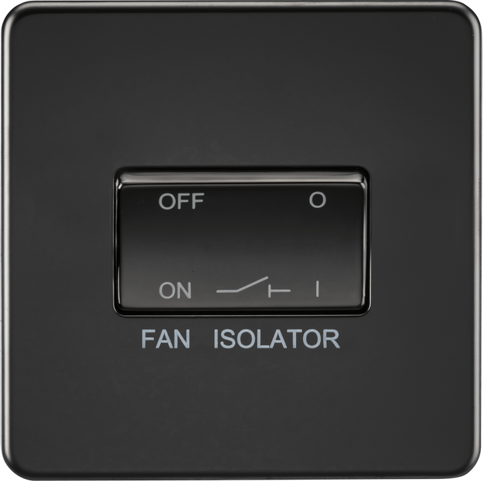 Knightsbridge MLA SF1100MBB Screwless 10AX 3 pole Fan Isolator Switch - Matt Black