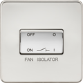 Knightsbridge MLA SF1100PC Screwless 10AX 3 Pole Fan Isolator Switch - Polished Chrome