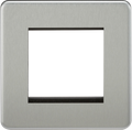 Knightsbridge MLA SF2GBC Screwless 2G Modular Faceplate - Brushed Chrome