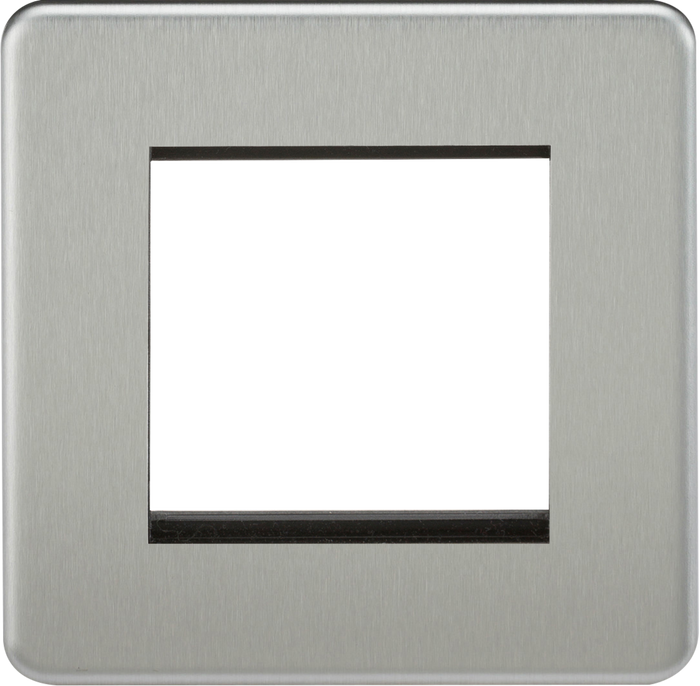 Knightsbridge MLA SF2GBC Screwless 2G Modular Faceplate - Brushed Chrome