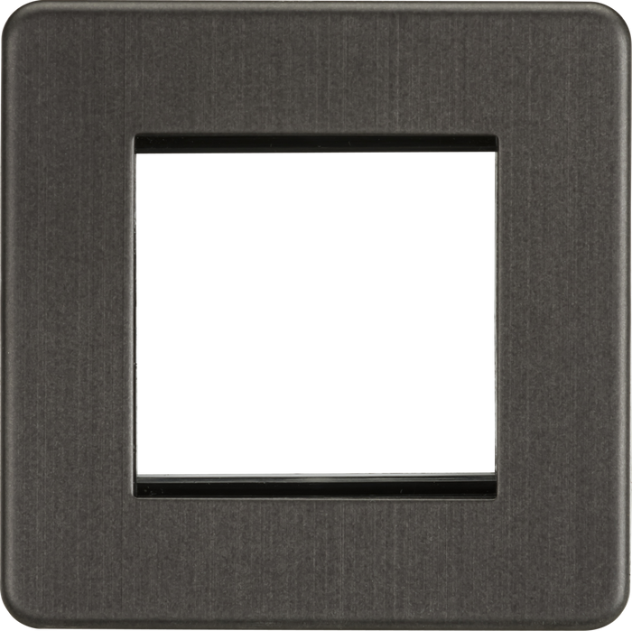 Knightsbridge MLA SF2GSB Screwless 2G Modular Faceplate - Smoked Bronze