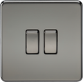 Knightsbridge MLA SF3000BN Screwless 10AX 2G 2-Way Switch - Black Nickel