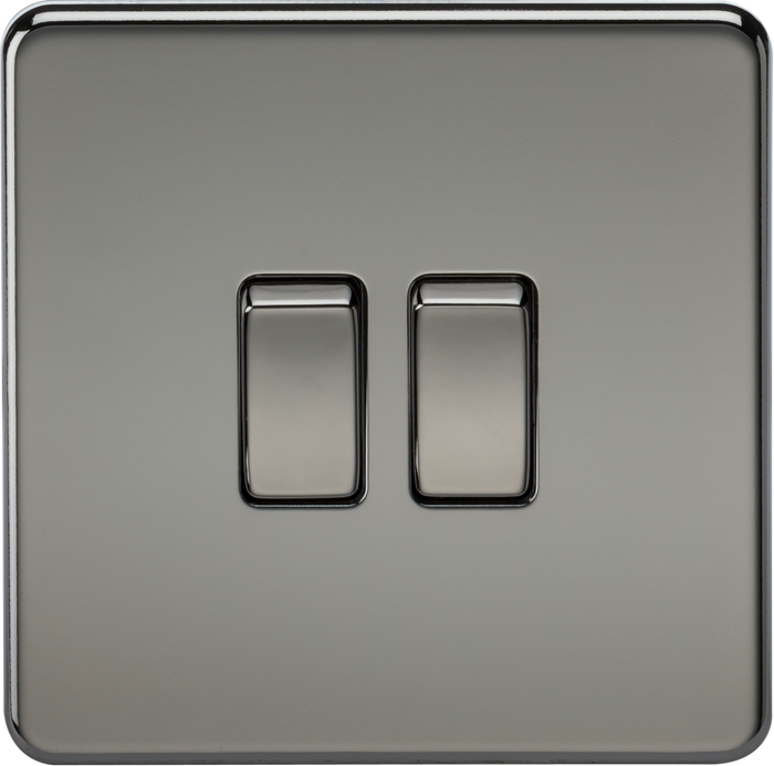 Knightsbridge MLA SF3000BN Screwless 10AX 2G 2-Way Switch - Black Nickel