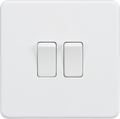 Knightsbridge MLA SF3000MW Screwless 10AX 2G 2-Way Switch - Matt White