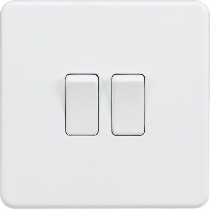 Knightsbridge MLA SF3000MW Screwless 10AX 2G 2-Way Switch - Matt White