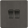 Knightsbridge MLA SF3000SB Screwless 10AX 2G 2-Way Switch - Smoked Bronze