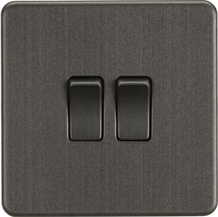 Knightsbridge MLA SF3000SB Screwless 10AX 2G 2-Way Switch - Smoked Bronze