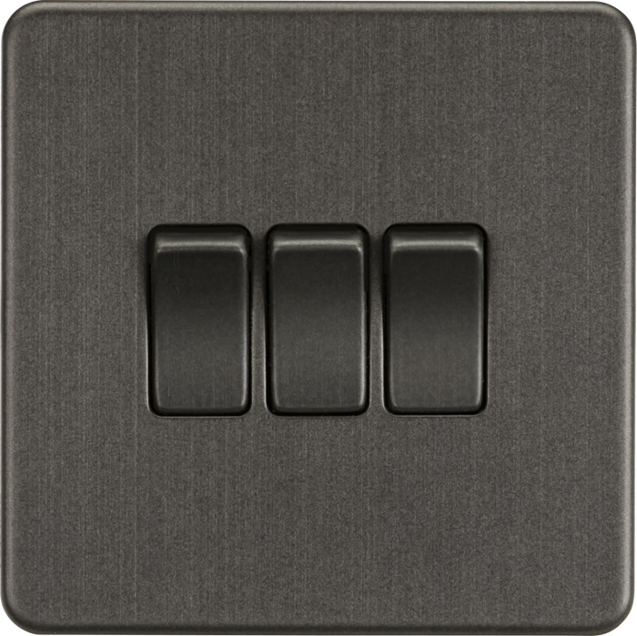 Knightsbridge MLA SF4000SB Screwless 10AX 3G 2-Way Switch - Smoked Bronze