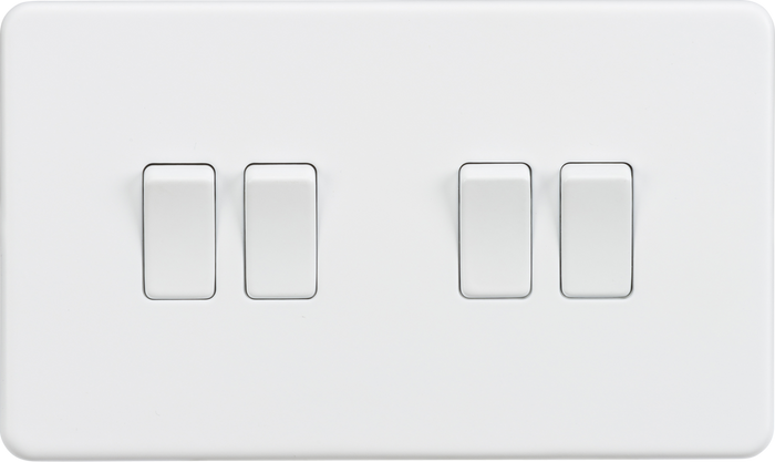 Knightsbridge MLA SF4100MW Screwless 10AX 4G 2-Way Switch - Matt White