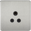 Knightsbridge MLA SF5ABC Screwless 5A Unswitched Socket - Brushed Chrome with Black Insert