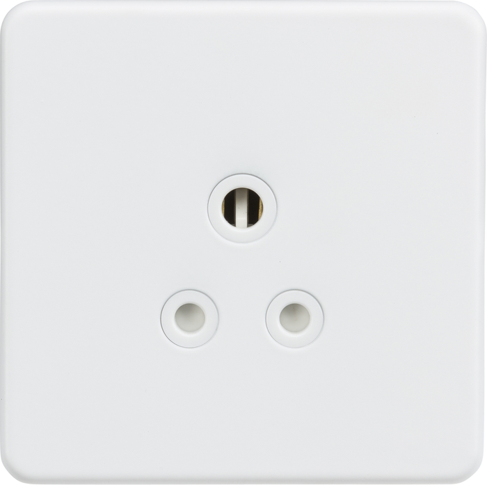 Knightsbridge MLA SF5AMW Screwless 5A Unswitched Round Socket - Matt White