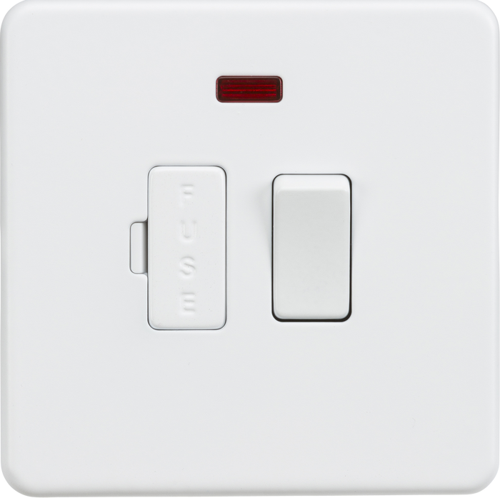 Knightsbridge MLA SF6300NMW Screwless 13A Switched Fused Spur Unit with Neon - Matt White
