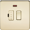 Knightsbridge MLA SF6300NPB Screwless 13A Switched Fused Spur Unit with Neon - Polished Brass
